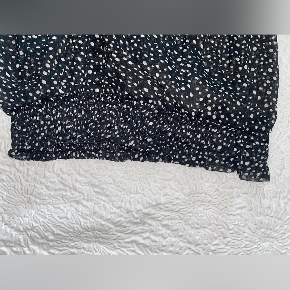 Passport Polka Dot Ruffle Button Up Sleeveless Bl… - image 5